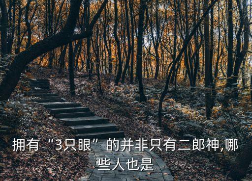 擁有“3只眼”的并非只有二郎神,哪些人也是