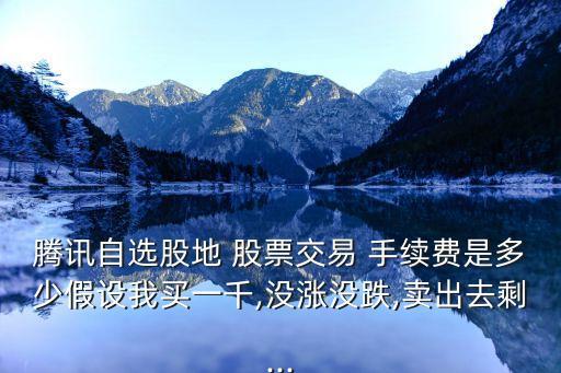 騰訊自選股地 股票交易 手續(xù)費(fèi)是多少假設(shè)我買(mǎi)一千,沒(méi)漲沒(méi)跌,賣(mài)出去剩...
