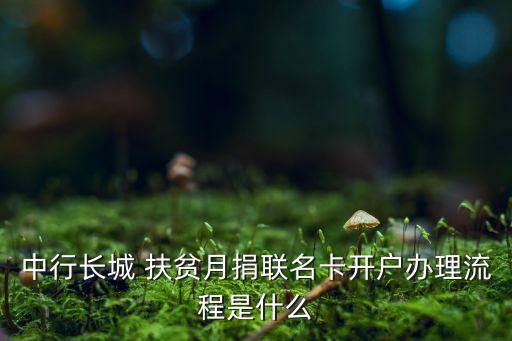 中行長(zhǎng)城 扶貧月捐聯(lián)名卡開(kāi)戶(hù)辦理流程是什么