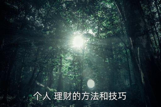 個(gè)人 理財(cái)?shù)姆椒ê图记? class=