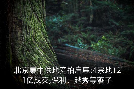  北京集中供地競(jìng)拍啟幕:4宗地121億成交,保利、越秀等落子