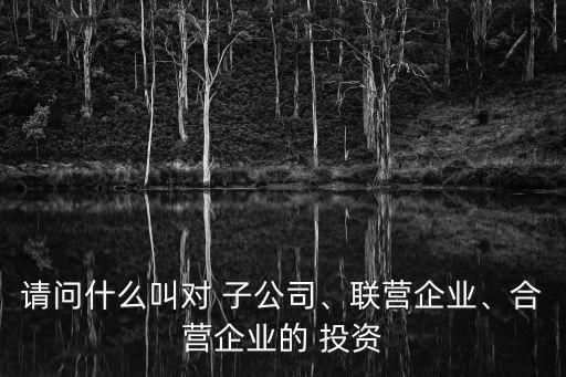 請問什么叫對 子公司、聯(lián)營企業(yè)、合營企業(yè)的 投資
