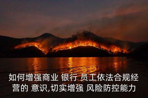 如何增強(qiáng)商業(yè) 銀行 員工依法合規(guī)經(jīng)營的 意識(shí),切實(shí)增強(qiáng) 風(fēng)險(xiǎn)防控能力