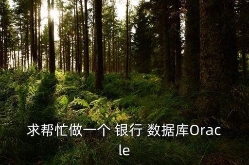 求幫忙做一個 銀行 數(shù)據(jù)庫Oracle