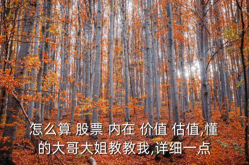 怎么算 股票 內(nèi)在 價值 估值,懂的大哥大姐教教我,詳細(xì)一點