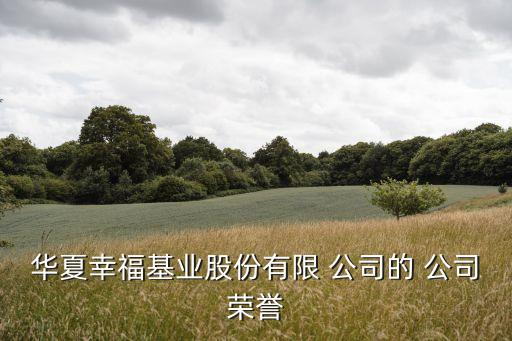 華夏幸?；鶚I(yè)股份有限 公司的 公司榮譽(yù)