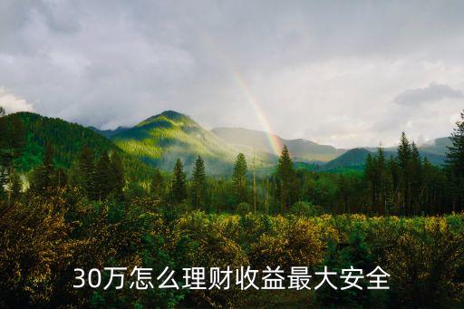 30萬怎么理財(cái)收益最大安全
