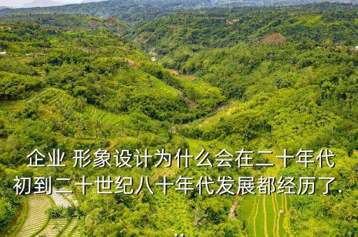  企業(yè) 形象設(shè)計為什么會在二十年代初到二十世紀(jì)八十年代發(fā)展都經(jīng)歷了...