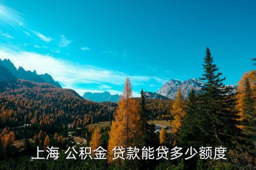  上海 公積金 貸款能貸多少額度