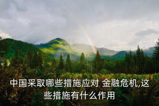 中國(guó)采取哪些措施應(yīng)對(duì) 金融危機(jī),這些措施有什么作用