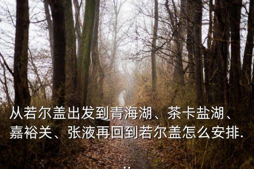 從若爾蓋出發(fā)到青海湖、茶卡鹽湖、 嘉裕關(guān)、張液再回到若爾蓋怎么安排...