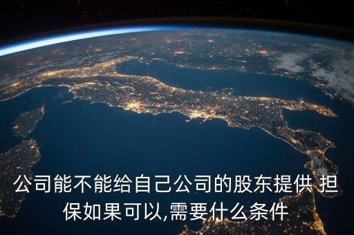 公司能不能給自己公司的股東提供 擔保如果可以,需要什么條件