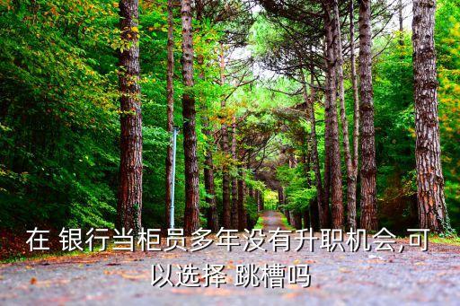 在 銀行當柜員多年沒有升職機會,可以選擇 跳槽嗎