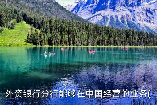 外資銀行分行能夠在中國經(jīng)營的業(yè)務(