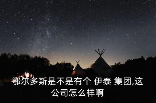 鄂爾多斯是不是有個 伊泰 集團(tuán),這公司怎么樣啊