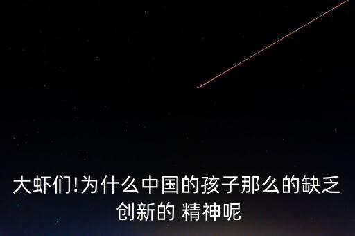 大蝦們!為什么中國(guó)的孩子那么的缺乏 創(chuàng)新的 精神呢