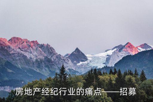 房地產(chǎn)經(jīng)紀(jì)行業(yè)的痛點——招募