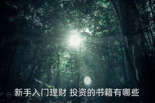 新手入門(mén)理財(cái) 投資的書(shū)籍有哪些