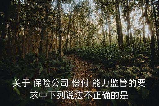 關(guān)于 保險(xiǎn)公司 償付 能力監(jiān)管的要求中下列說(shuō)法不正確的是