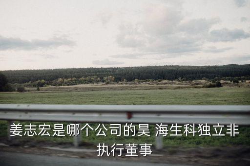 姜志宏是哪個公司的昊 海生科獨立非執(zhí)行董事