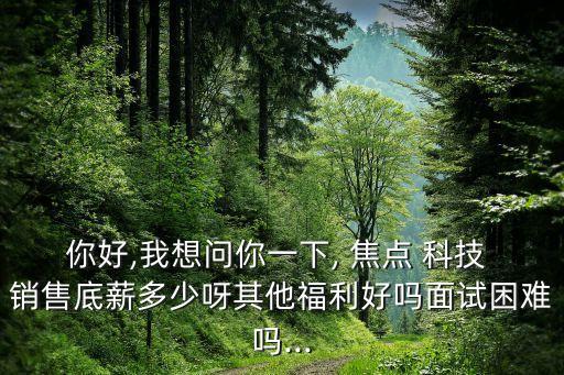 你好,我想問(wèn)你一下, 焦點(diǎn) 科技 銷(xiāo)售底薪多少呀其他福利好嗎面試?yán)щy嗎...