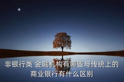 非銀行類(lèi) 金融機(jī)構(gòu)有哪些與傳統(tǒng)上的商業(yè)銀行有什么區(qū)別