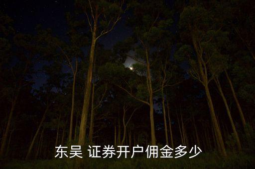  東吳 證券開(kāi)戶傭金多少