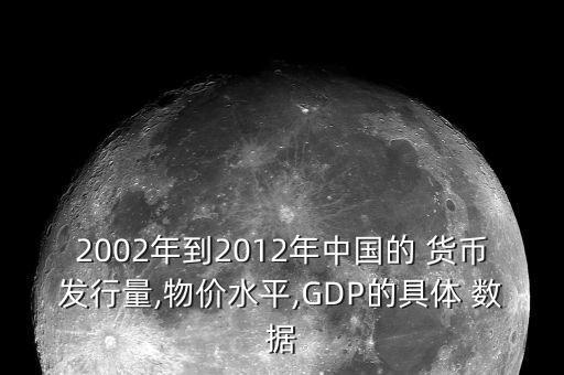 2002年到2012年中國的 貨幣發(fā)行量,物價(jià)水平,GDP的具體 數(shù)據(jù)