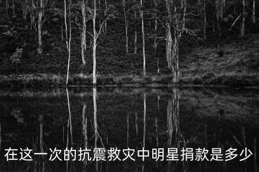在這一次的抗震救災中明星捐款是多少