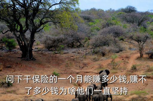 問(wèn)下干保險(xiǎn)的一個(gè)月能賺多少錢,賺不了多少錢為啥他們一直堅(jiān)持
