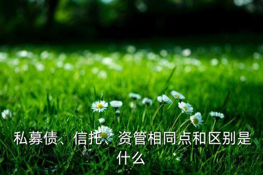  私募債、信托、資管相同點(diǎn)和區(qū)別是什么
