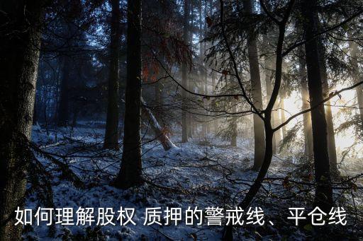 如何理解股權(quán) 質(zhì)押的警戒線、平倉(cāng)線