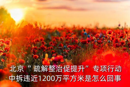  北京“ 疏解整治促提升”專(zhuān)項(xiàng)行動(dòng)中拆違近1200萬(wàn)平方米是怎么回事