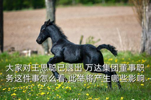 大家對王思聰已退出 萬達集團董事職務(wù)這件事怎么看,此舉將產(chǎn)生哪些影響...