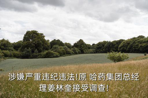 涉嫌嚴(yán)重違紀(jì)違法!原 哈藥集團(tuán)總經(jīng)理姜林奎接受調(diào)查!