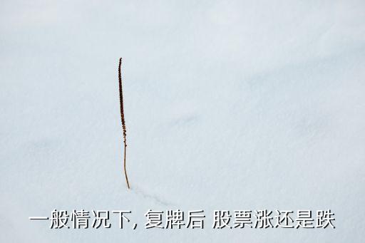一般情況下, 復(fù)牌后 股票漲還是跌