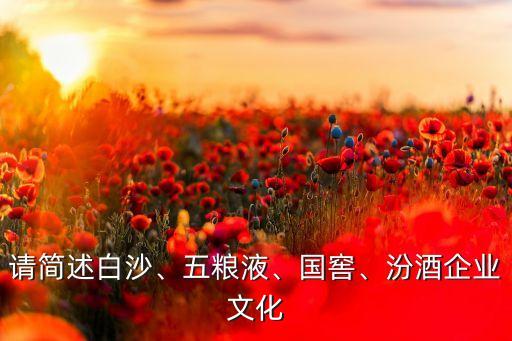 請簡述白沙、五糧液、國窖、汾酒企業(yè)文化