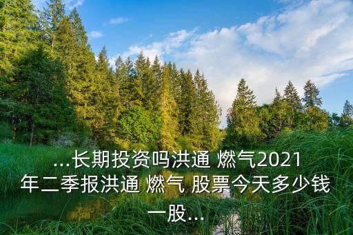 ...長(zhǎng)期投資嗎洪通 燃?xì)?021年二季報(bào)洪通 燃?xì)?股票今天多少錢(qián)一股...