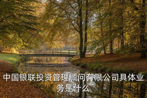 中國(guó)銀聯(lián)投資管理顧問有限公司具體業(yè)務(wù)是什么