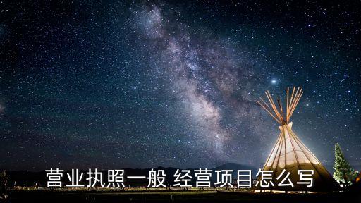 營(yíng)業(yè)執(zhí)照一般 經(jīng)營(yíng)項(xiàng)目怎么寫