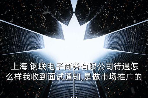  上海 鋼聯(lián)電子商務(wù)有限公司待遇怎么樣我收到面試通知,是做市場推廣的...