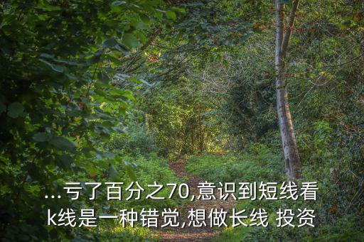 ...虧了百分之70,意識到短線看k線是一種錯(cuò)覺,想做長線 投資