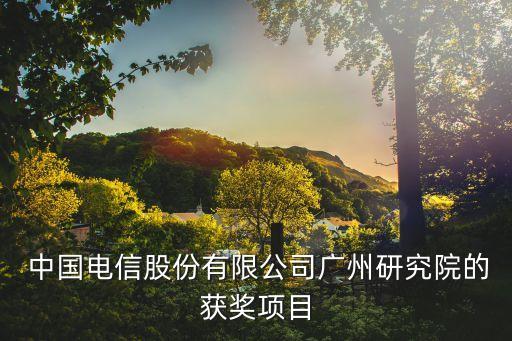  中國電信股份有限公司廣州研究院的獲獎項目
