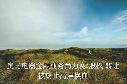 奧馬電器金融業(yè)務角力賽:股權(quán) 轉(zhuǎn)讓被終止高層換血