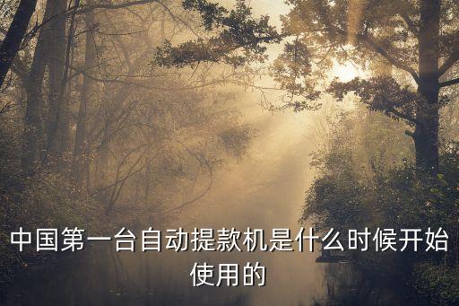 中國(guó)第一臺(tái)自動(dòng)提款機(jī)是什么時(shí)候開(kāi)始使用的