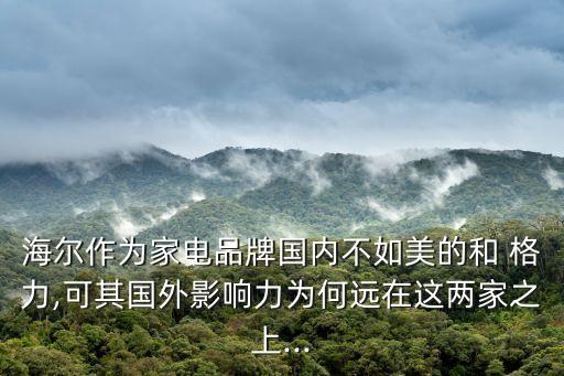 海爾作為家電品牌國內(nèi)不如美的和 格力,可其國外影響力為何遠(yuǎn)在這兩家之上...