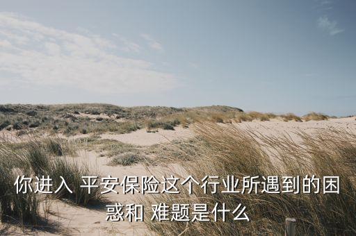 你進(jìn)入 平安保險這個行業(yè)所遇到的困惑和 難題是什么