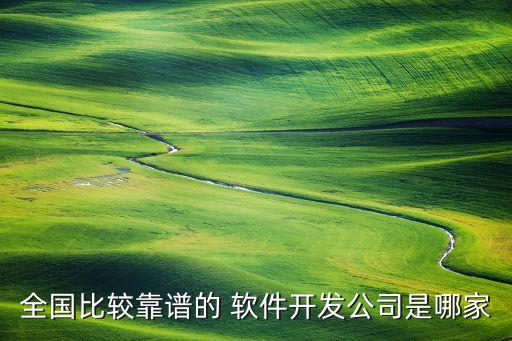 全國(guó)比較靠譜的 軟件開發(fā)公司是哪家