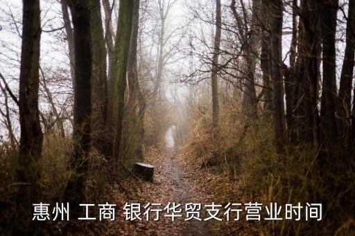 惠州 工商 銀行華貿支行營業(yè)時間