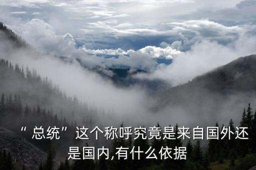 “ 總統(tǒng)”這個(gè)稱呼究竟是來(lái)自國(guó)外還是國(guó)內(nèi),有什么依據(jù)